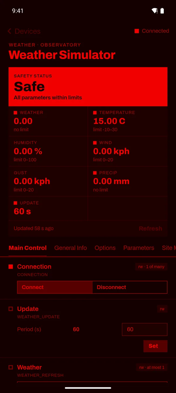 Weather safety screen